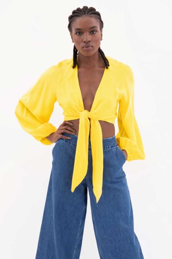 Paris Lookbook sustainable fashion Mara Hoffman Top Gianna Yellow